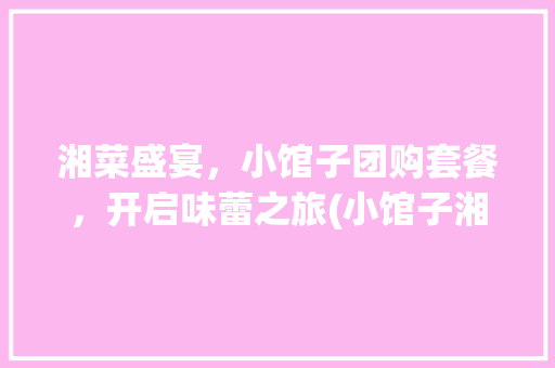 湘菜盛宴，小馆子团购套餐，开启味蕾之旅(小馆子湘菜团购套餐) 湘菜盛宴，小馆子团购套餐，开启味蕾之旅(小馆子湘菜团购套餐) 饮食拾萃