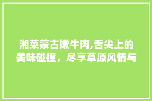 湘菜蒙古嫩牛肉,舌尖上的美味碰撞，尽享草原风情与湖南韵味(湘菜蒙古嫩牛肉做法大全) 湘菜蒙古嫩牛肉,舌尖上的美味碰撞，尽享草原风情与湖南韵味(湘菜蒙古嫩牛肉做法大全) 饮食拾萃