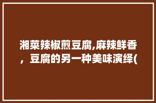 湘菜辣椒煎豆腐,麻辣鲜香，豆腐的另一种美味演绎(湘菜辣椒煎豆腐的做法) 湘菜辣椒煎豆腐,麻辣鲜香，豆腐的另一种美味演绎(湘菜辣椒煎豆腐的做法) 饮食拾萃