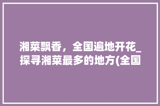 湘菜飘香，全国遍地开花_探寻湘菜最多的地方(全国各地哪里湘菜最多) 湘菜飘香，全国遍地开花_探寻湘菜最多的地方(全国各地哪里湘菜最多) 饮食拾萃