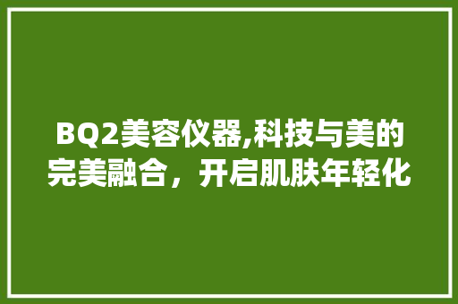 BQ2美容仪器,科技与美的完美融合，开启肌肤年轻化新篇章_bq2美容仪器 BQ2美容仪器,科技与美的完美融合，开启肌肤年轻化新篇章_bq2美容仪器 家居时尚