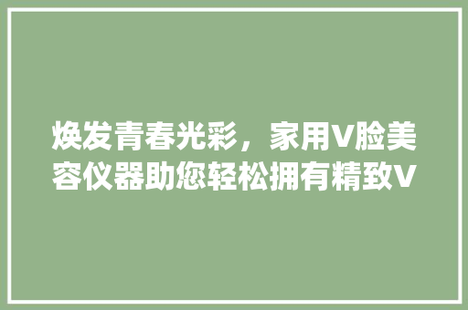 焕发青春光彩，家用V脸美容仪器助您轻松拥有精致V脸_家用v脸美容仪器 焕发青春光彩，家用V脸美容仪器助您轻松拥有精致V脸_家用v脸美容仪器 饮食拾萃