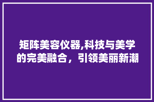 矩阵美容仪器,科技与美学的完美融合，引领美丽新潮流_矩阵美容仪器有哪些 矩阵美容仪器,科技与美学的完美融合，引领美丽新潮流_矩阵美容仪器有哪些 服饰装扮