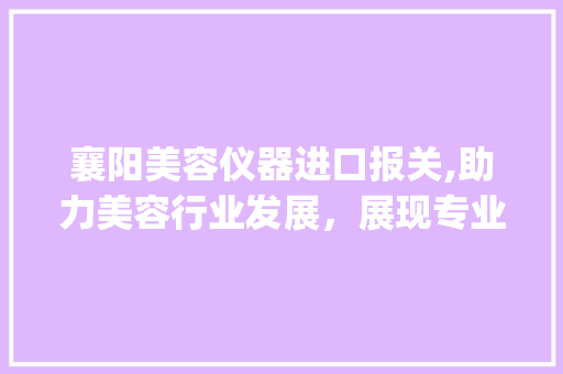 襄阳美容仪器进口报关,助力美容行业发展，展现专业服务风采_襄阳美容仪器进口报关 襄阳美容仪器进口报关,助力美容行业发展，展现专业服务风采_襄阳美容仪器进口报关 美容塑身