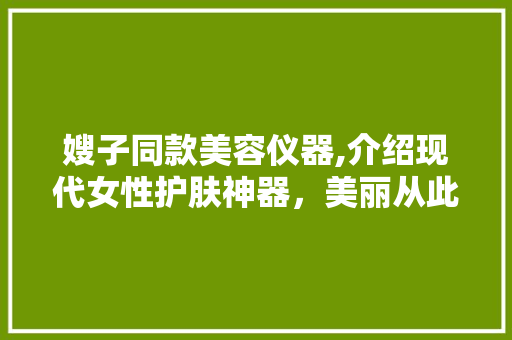 嫂子同款美容仪器,介绍现代女性护肤神器，美丽从此触手可及 嫂子同款美容仪器,介绍现代女性护肤神器，美丽从此触手可及 动手制作