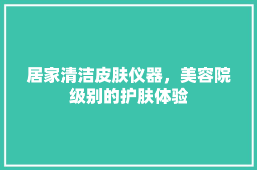 居家清洁皮肤仪器，美容院级别的护肤体验 居家清洁皮肤仪器，美容院级别的护肤体验 美容塑身