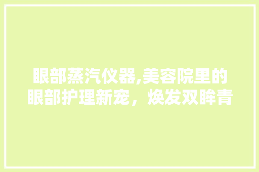 眼部蒸汽仪器,美容院里的眼部护理新宠，焕发双眸青春光彩 眼部蒸汽仪器,美容院里的眼部护理新宠，焕发双眸青春光彩 服饰装扮