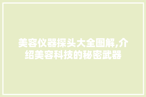 美容仪器探头大全图解,介绍美容科技的秘密武器 美容仪器探头大全图解,介绍美容科技的秘密武器 饮食拾萃
