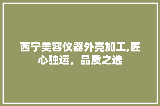 西宁美容仪器外壳加工,匠心独运，品质之选 西宁美容仪器外壳加工,匠心独运，品质之选 日用科普