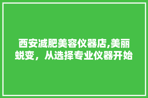 西安减肥美容仪器店,美丽蜕变，从选择专业仪器开始 西安减肥美容仪器店,美丽蜕变，从选择专业仪器开始 家居时尚